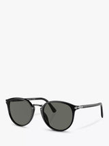 John Lewis Persol PO3210S Men's Oval Sunglasses, Black/Green- Buy online at McGrocer