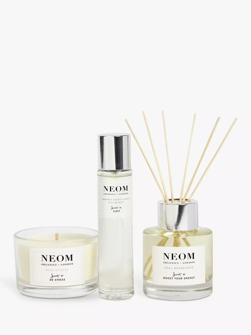 NEOM London wellbeing set reed diffuser candle pillow mist imported from UK