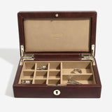 Dulwich Designs brown leather cufflinks box, imported from the UK