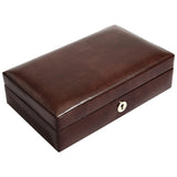 Dulwich Designs brown leather cufflinks box, imported from the UK