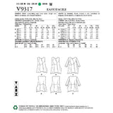 Vogue sewing pattern 9317 for women's tops, UK version
