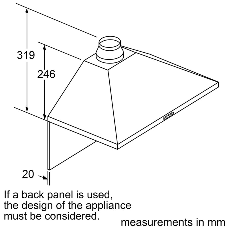 Bosch Series 2 chimney cooker hood stainless steel 75cm - British product