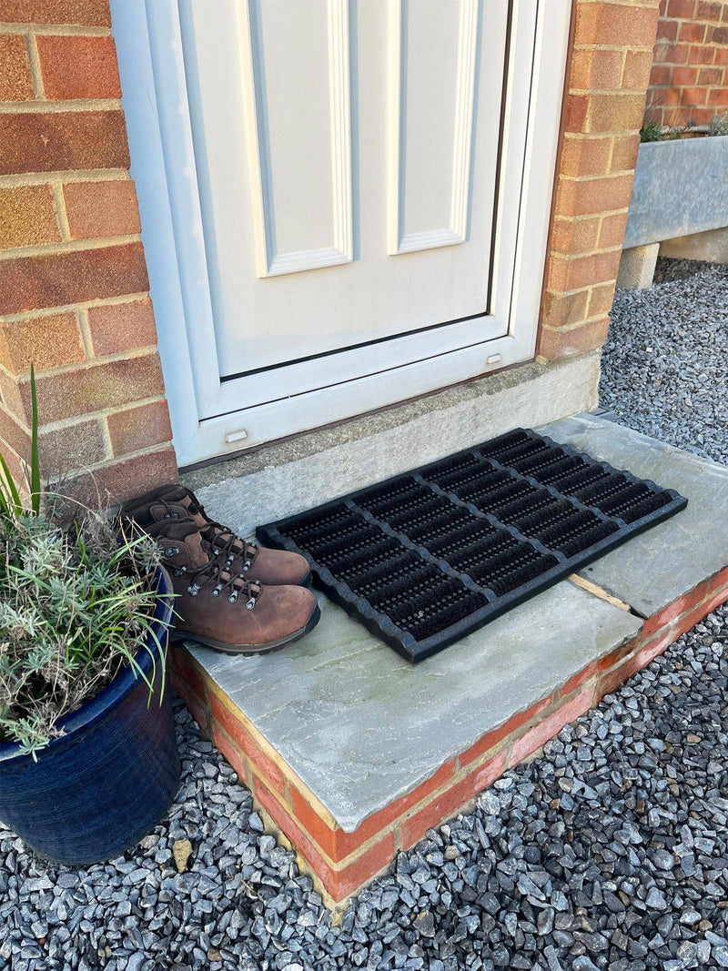 John Lewis black coir doormat with rubber base, UK version