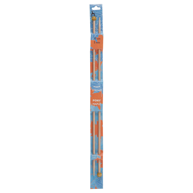 Pony Maple Single Point Knitting Needles 35cm