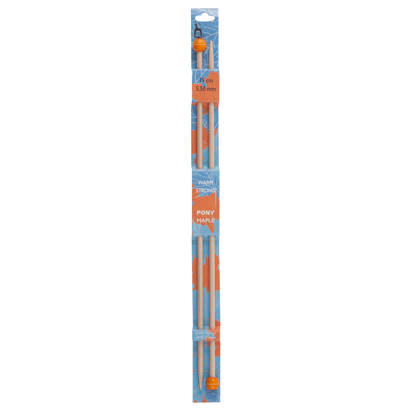 Pony Maple Single Point Knitting Needles 35cm