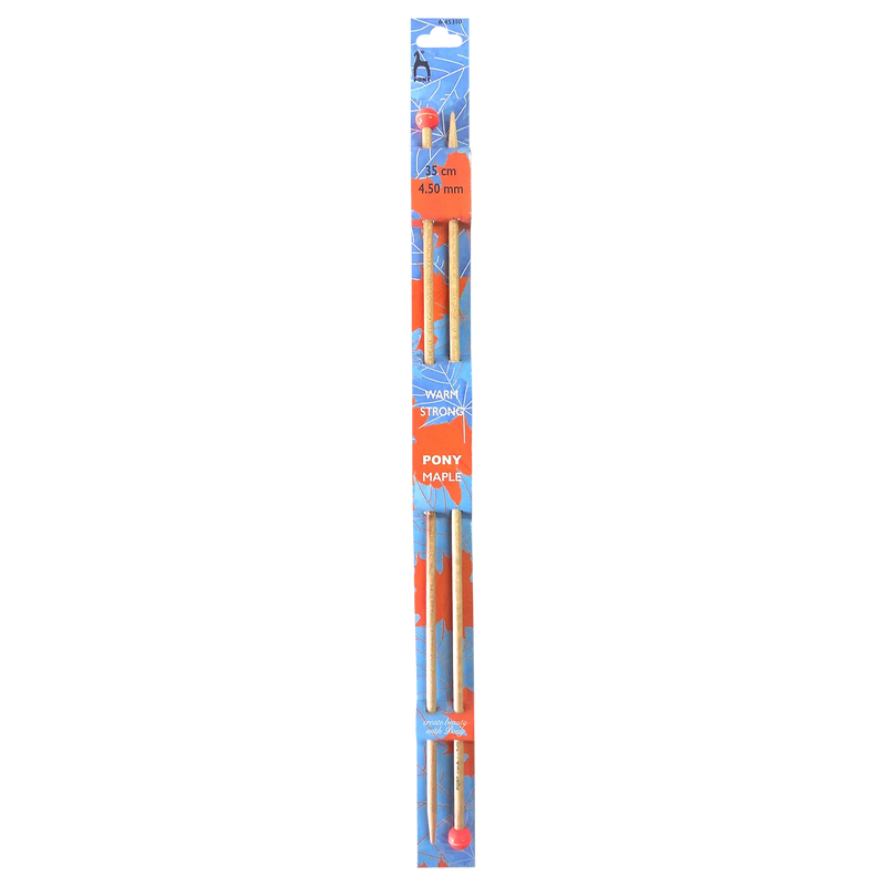 Pony Maple Single Point Knitting Needles 35cm