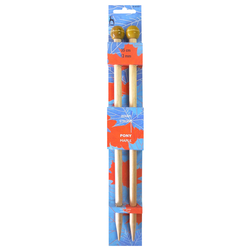 Pony Maple Single Point Knitting Needles 35cm