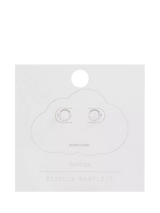 John Lewis Estella Bartlett Pave Cubic Zirconia Circle Stud Earrings, Silver- Buy online at McGrocer