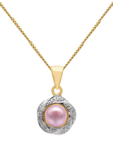 John Lewis E.W Adams 9ct Gold Diamond and Freshwater Pearl Flower Pendant Necklace- Buy online at McGrocer