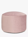 John Lewis Velvet Pouffe, Pale Pink