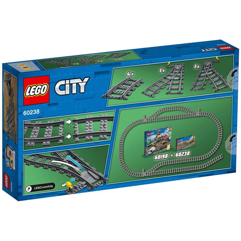 LEGO City 60238 switch tracks 8 pieces, imported from the UK