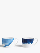 John Lewis Rick Stein Coves of Cornwall Treyarnon Bay Blue Bone China Mugs 220ml Set of 2- Buy online at McGrocer