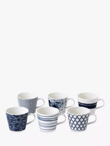 John Lewis Royal Doulton Pacific Porcelain Small Mugs, Assorted, Set of 6, 260ml- Buy online at McGrocer