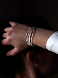 Nina B 6 strand open bangle, sterling silver (British brand)