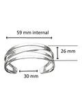Nina B flat 4 strand open bangle sterling silver - British product
