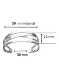 Nina B flat 4 strand open bangle sterling silver - British product