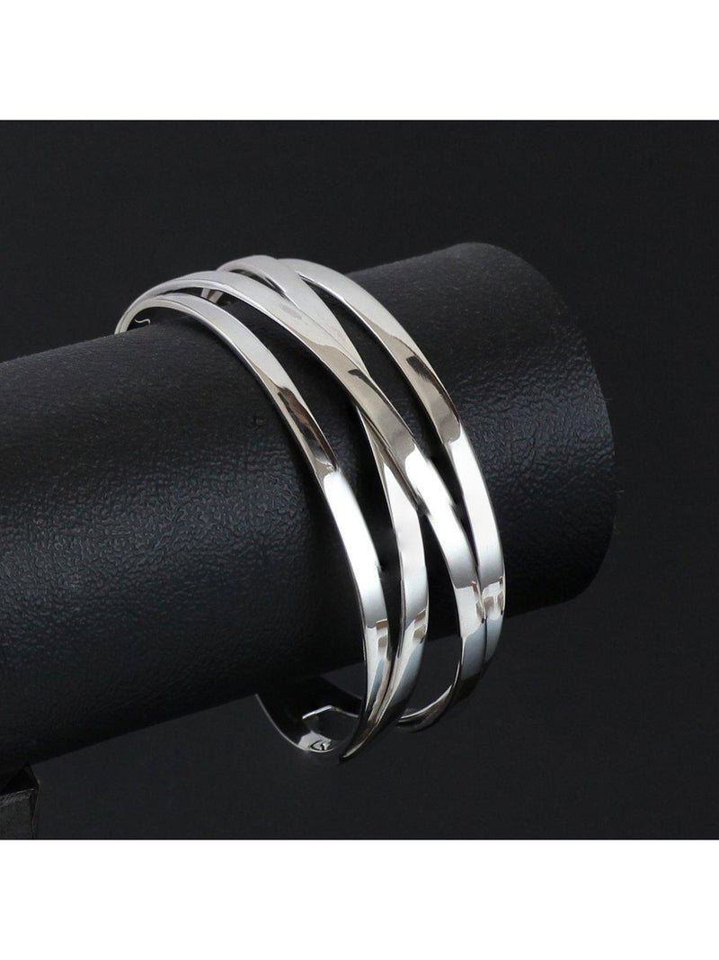 Nina B flat 4 strand open bangle sterling silver - British product