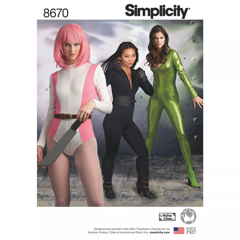 Simplicity cosplay jumpsuit sewing pattern 8670, imported from the UK
