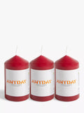 John Lewis pillar candles red set of 3 - British product