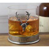 English Pewter Company Single Stag Head crystal tumbler 13.5oz - British product