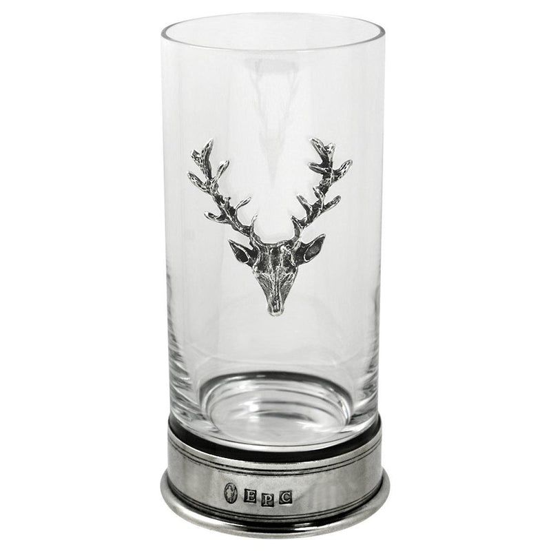 Handmade Highball Glass with Crystal Rim and Pewter Base, 12oz (350ml)