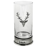 Handmade Highball Glass with Crystal Rim and Pewter Base, 12oz (350ml)