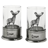 English Pewter Company Crystal Stag shot glasses set of 2 - British product