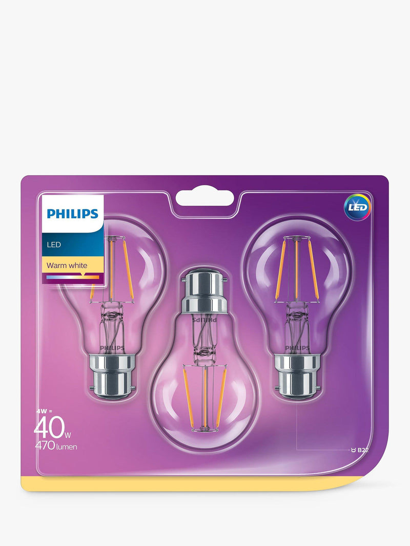 Philips 4W BC LED bulbs pack of 3, imported from the UK