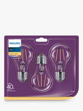 Philips 4.3W LED filament bulbs clear pack of 3, imported from the UK