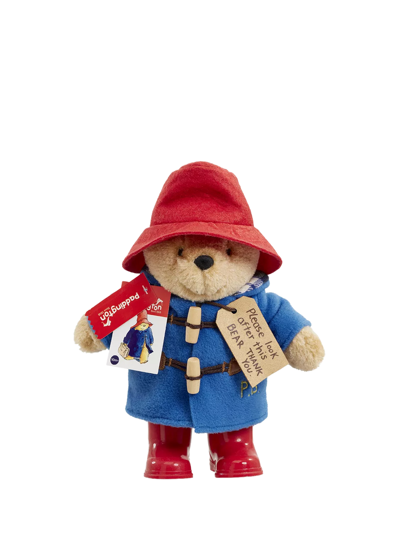 Paddington Bear soft toy with duffel coat and boots 19cm, imported from the UK