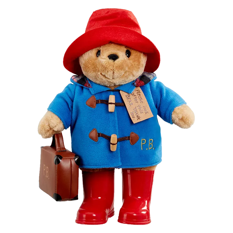 Paddington Bear large soft toy with boots and suitcase - British product