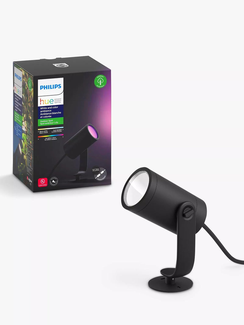 Philips Hue Lily smart outdoor spotlight extension Black (British brand)