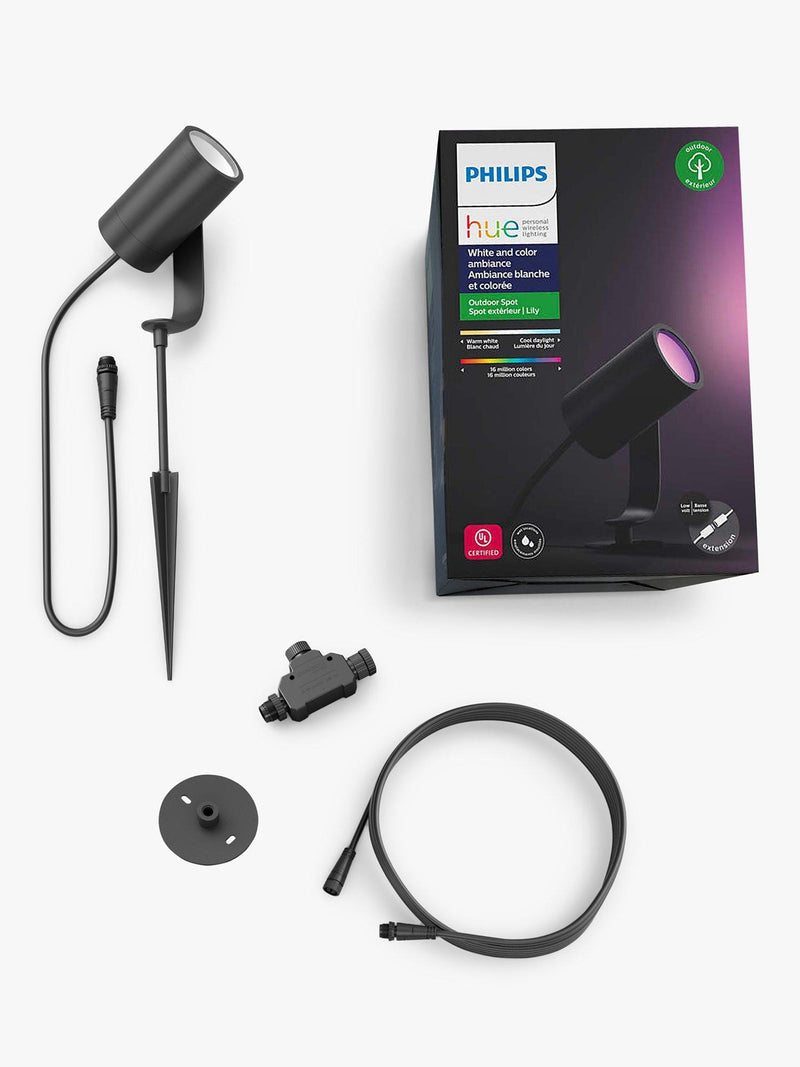 Philips Hue Lily smart outdoor spotlight extension Black (British brand)