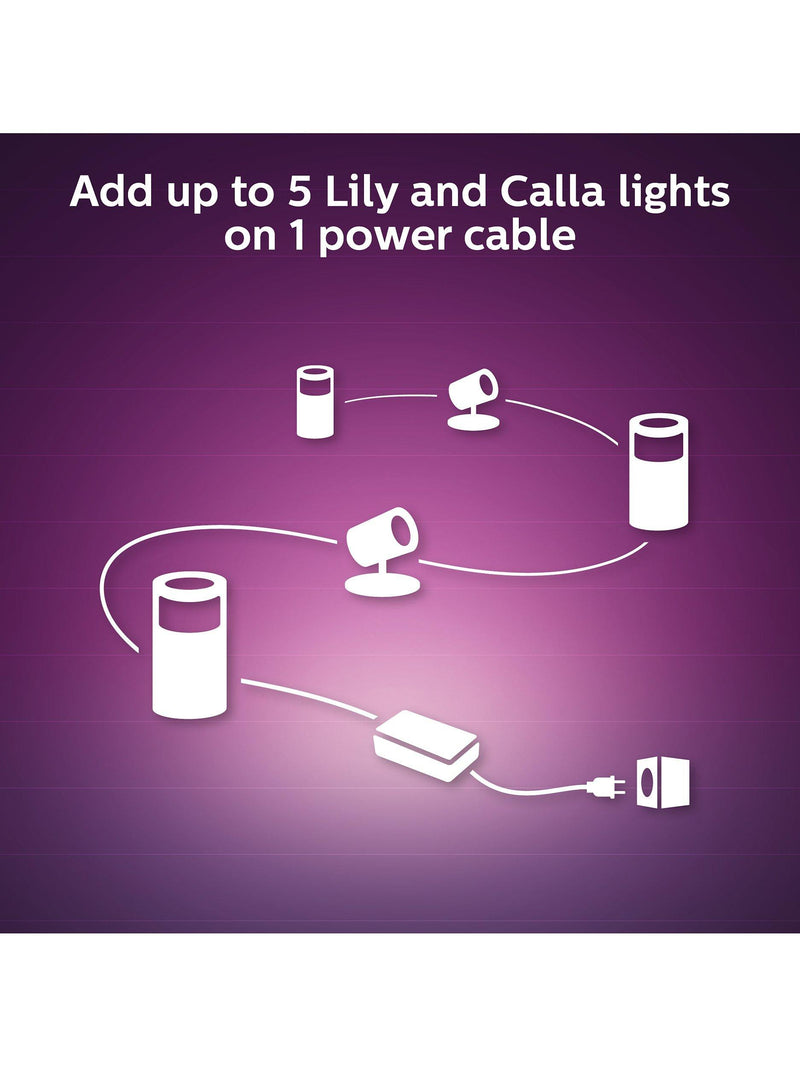 Philips Hue Lily smart outdoor spotlight extension Black (British brand)