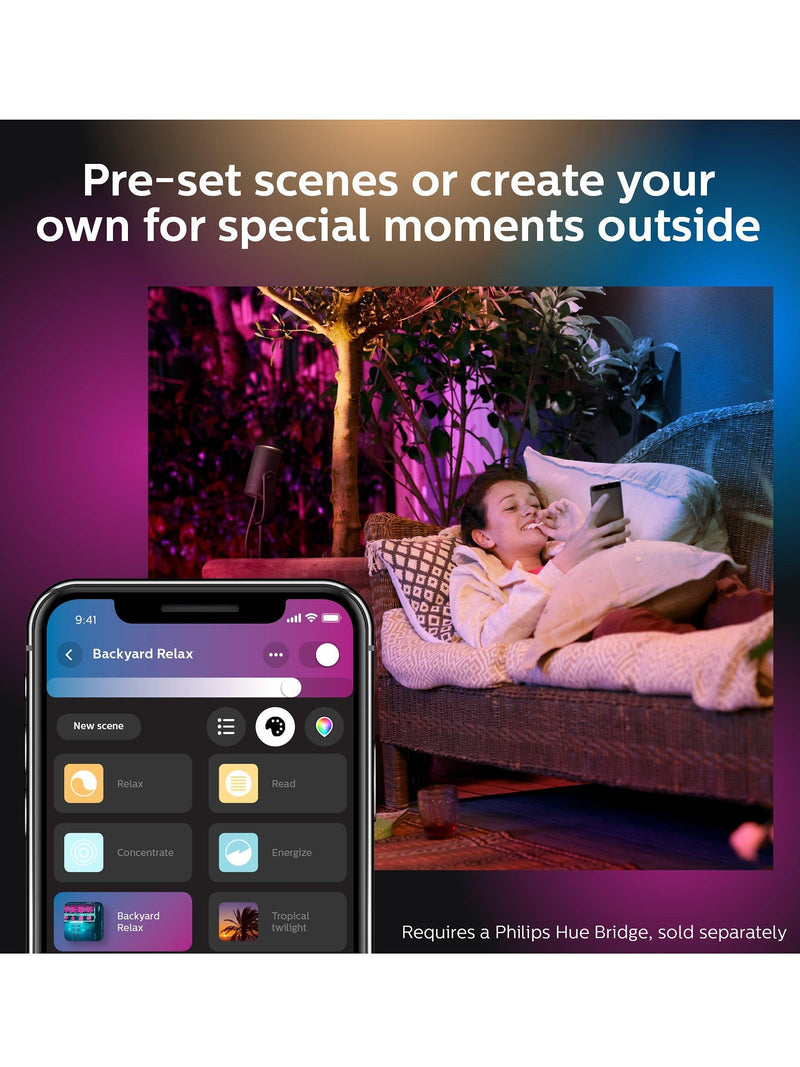 Philips Hue Lily smart outdoor spotlight extension Black (British brand)