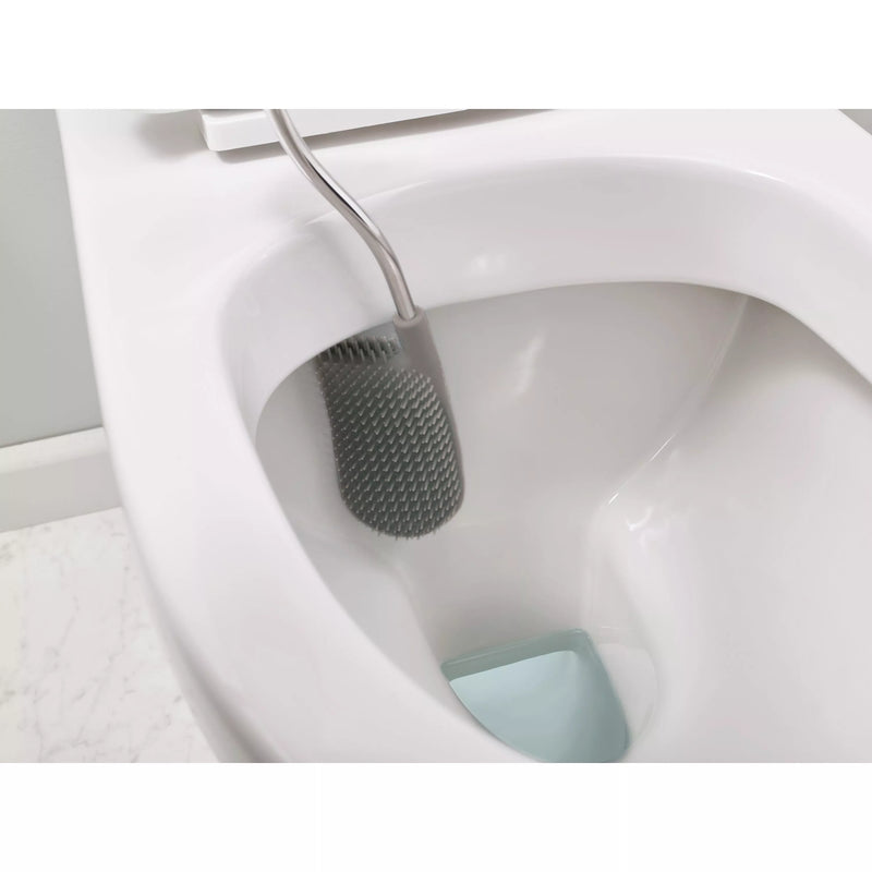 Joseph Joseph flexible D-shaped head toilet brush with steel container - British product