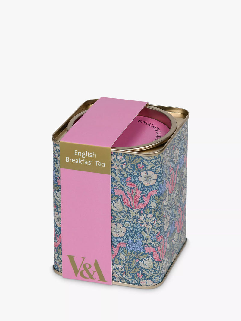 V&A English breakfast pyramid tea bags in tin, 20 bags 60g (British brand)