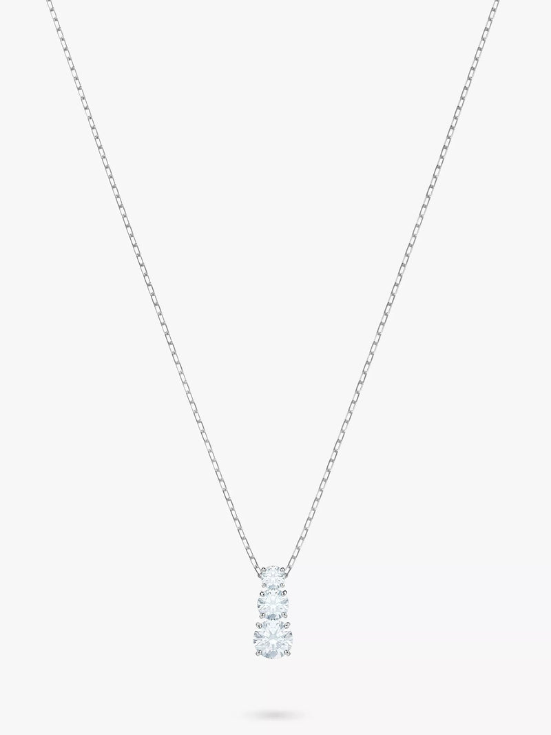 Swarovski Attract triple crystal pendant necklace in silver, UK version