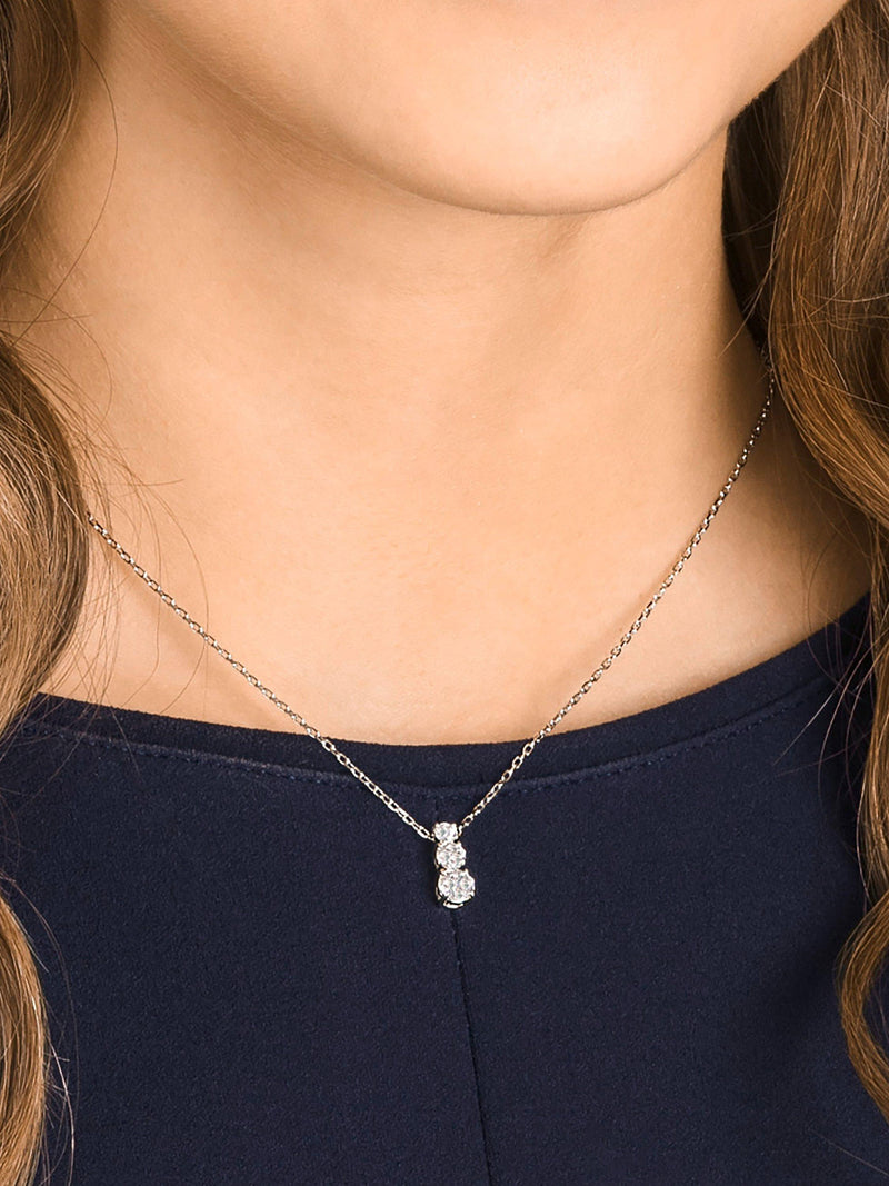 Swarovski Attract triple crystal pendant necklace in silver, UK version