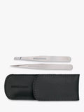 Tweezerman petite tweezer set leather case black (British brand)