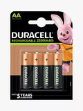 Duracell rechargeable AA batteries 2500mAh pack of 4, UK version