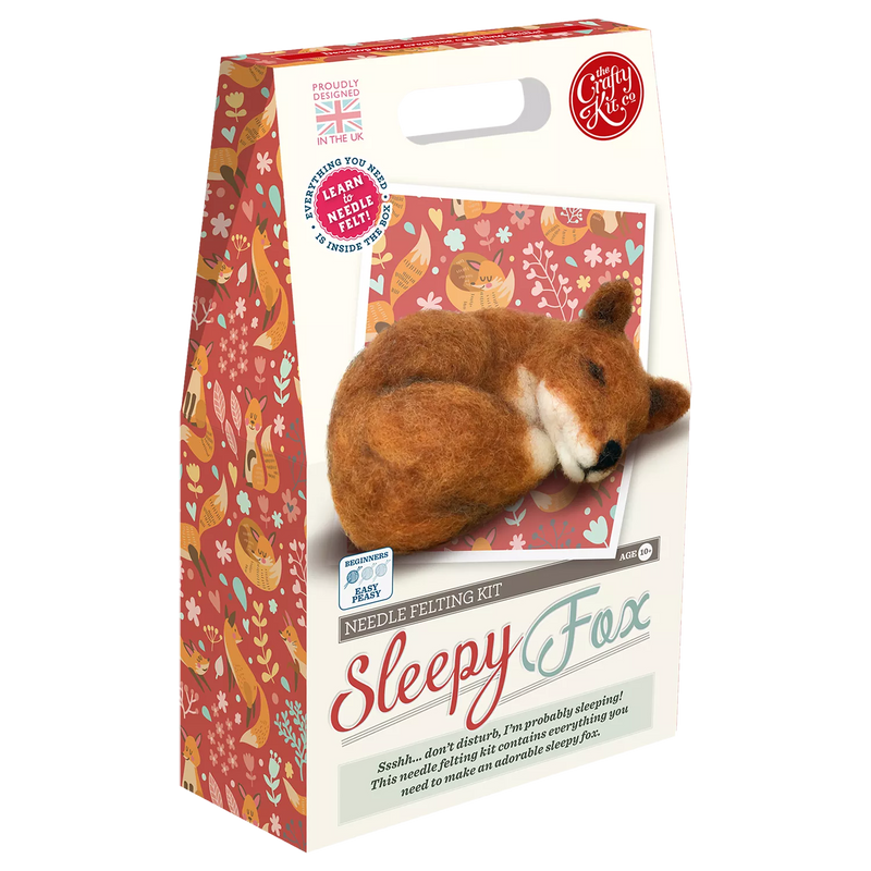 The Crafty Kit Company sleepy fox needle felting kit - British product