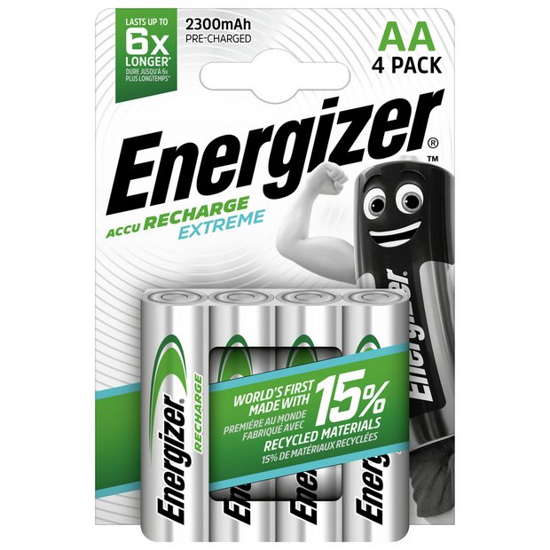 Energizer Extreme AA rechargeable batteries pack of 4 - British product