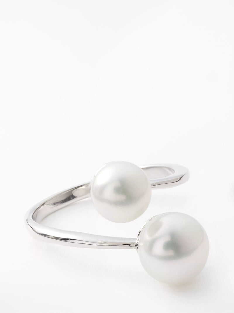 Lido double freshwater pearl ring - British product