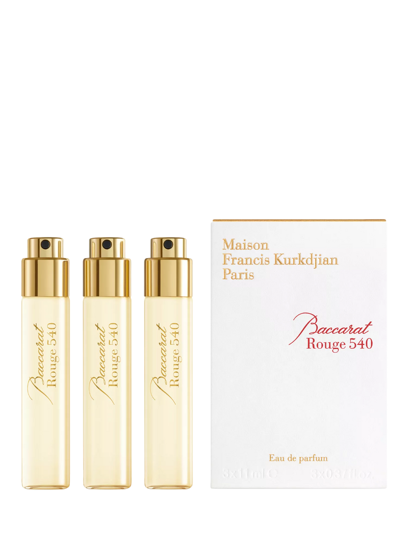 Maison Francis Kurkdjian Baccarat Rouge 540 perfume refill set 3 x 11ml, imported from the UK
