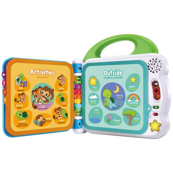 Interactive Educational Book with 100 Words and Bilingual Modes for Toddlers