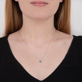 E.W Adams 9ct gold topaz pendant necklace, UK version