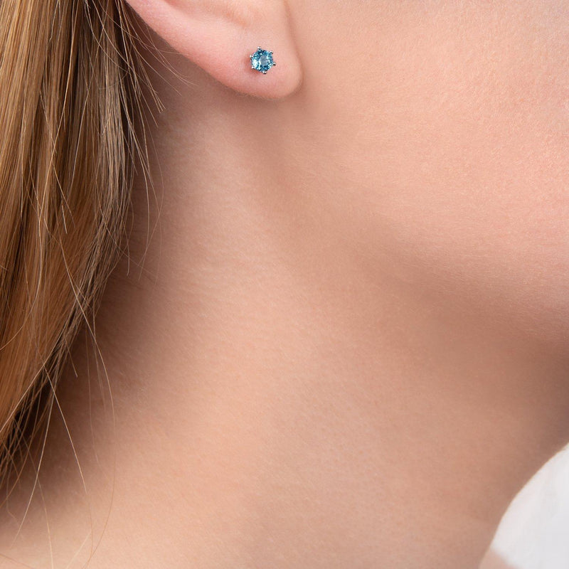 E.W Adams white gold topaz stud earrings, imported from the UK
