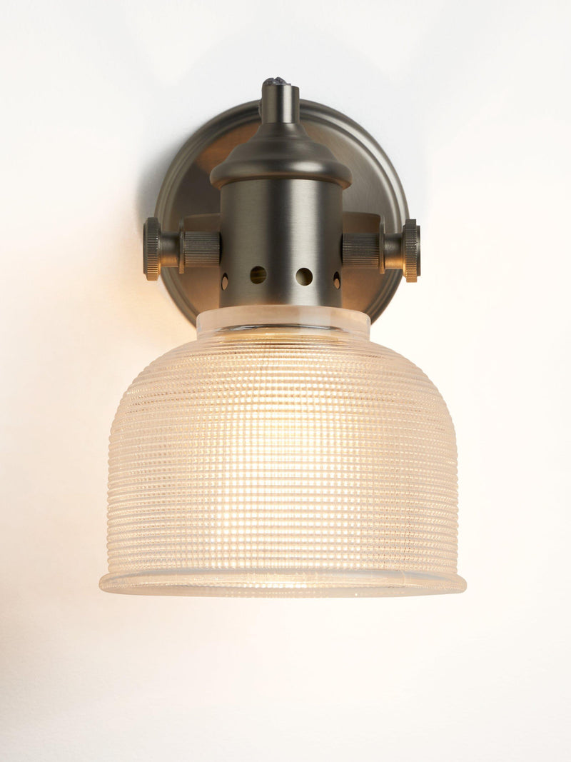John Lewis Ezra prismatic glass wall light brushed pewter - British product