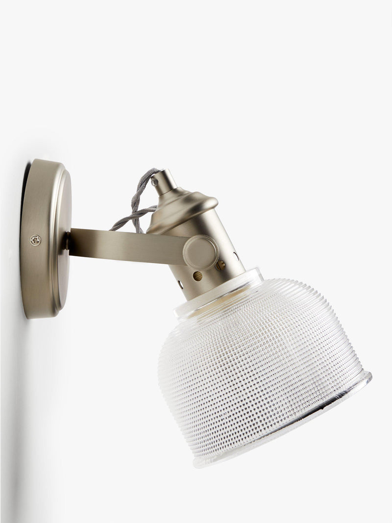 John Lewis Ezra prismatic glass wall light brushed pewter - British product